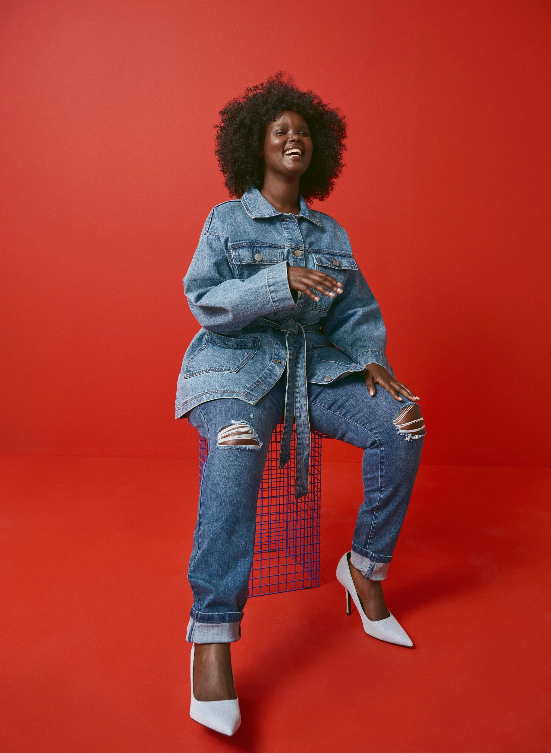 Super slim Amy jeans med sliddetaljer
