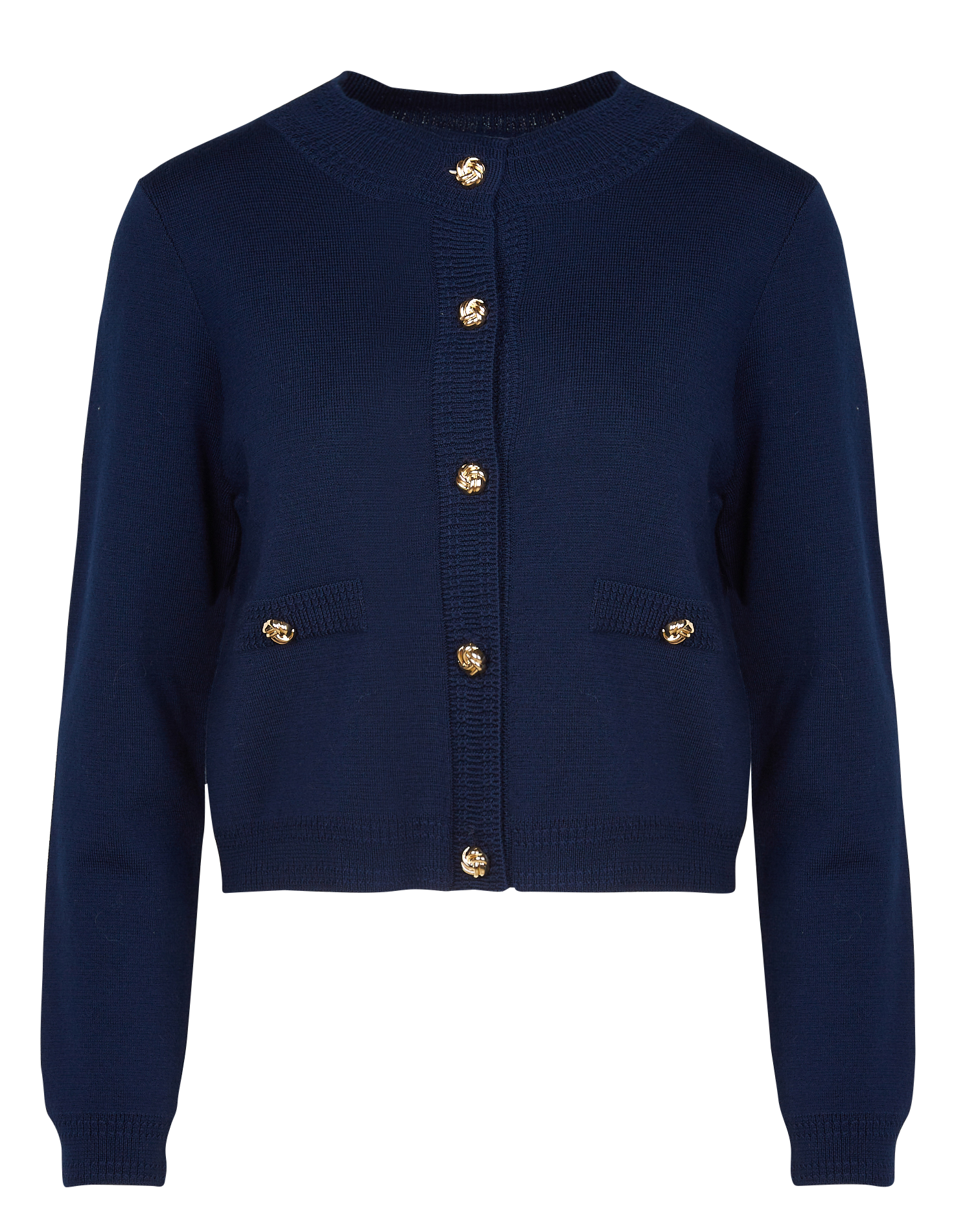 MELBA - Gilet boutonné en laine| Bleu