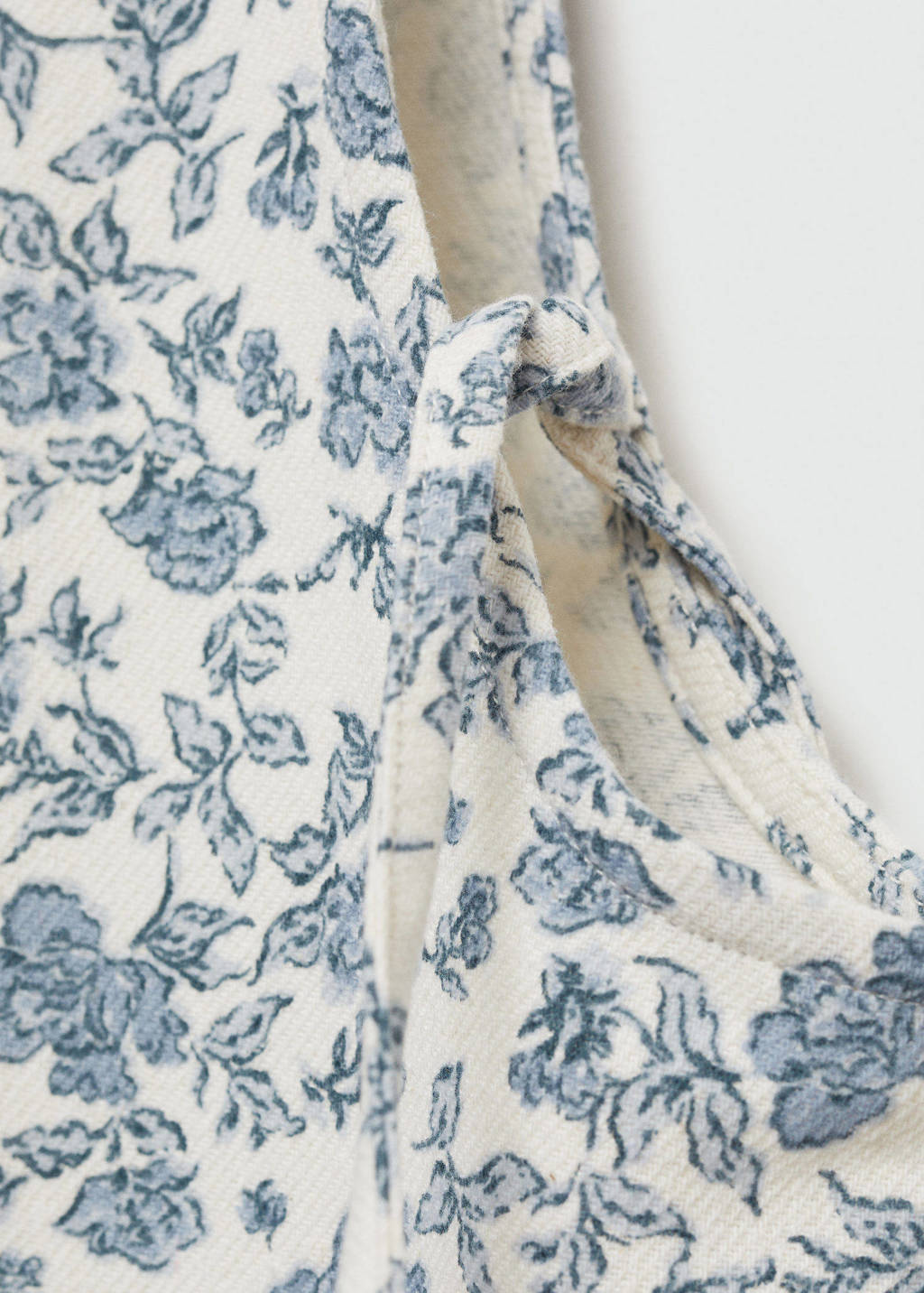 Mango Kids gebloemde tuinbroek blauw/wit