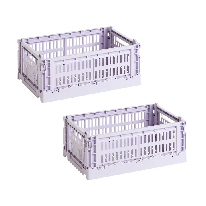 HAY - Colour Crate Korb S, 26,5 x 17 cm, lavender, recycled (2er Set)