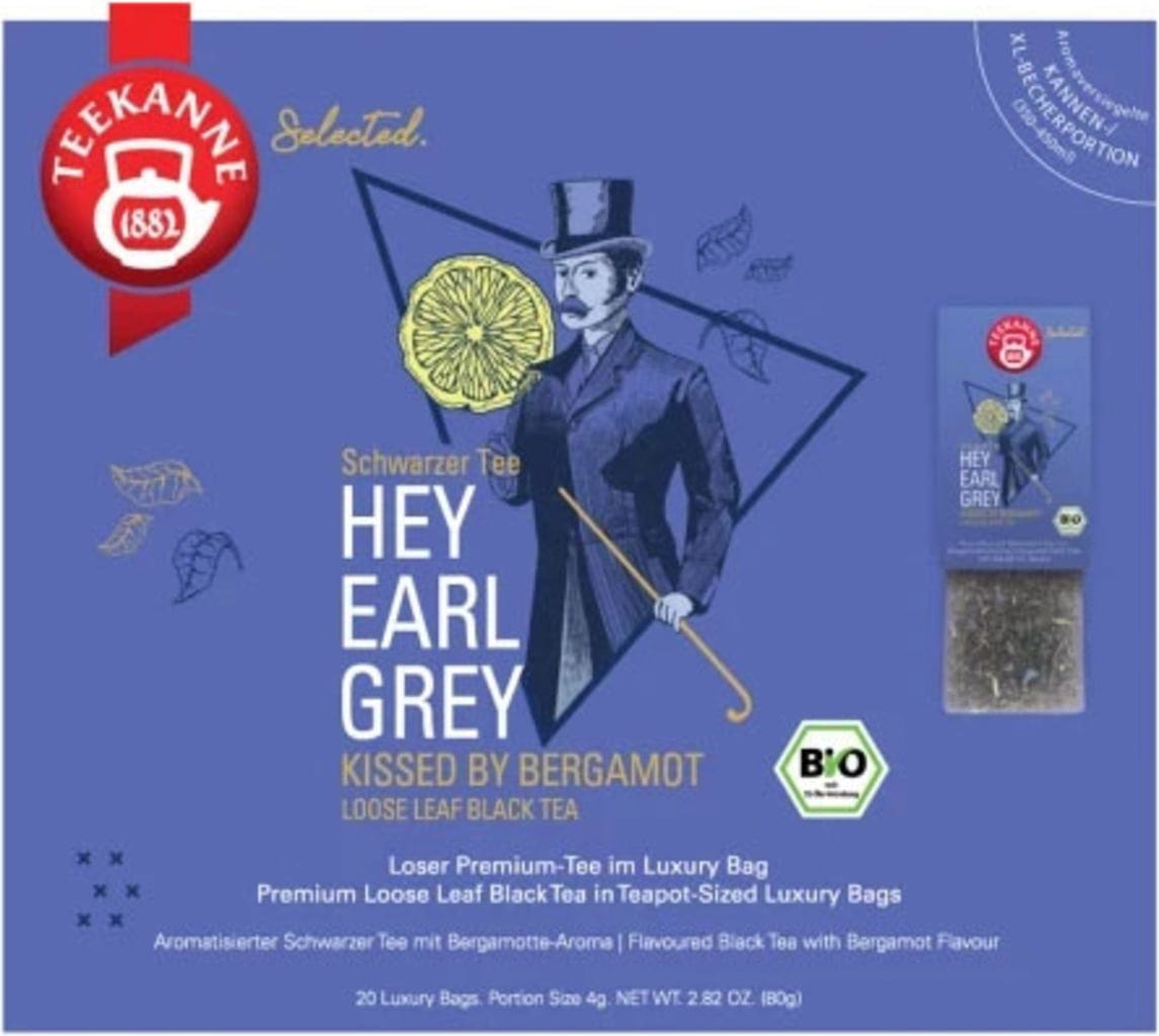 TEEKANNE  Bio Luxury Bag Hey Earl Grey, 20 Beutel (80 g)