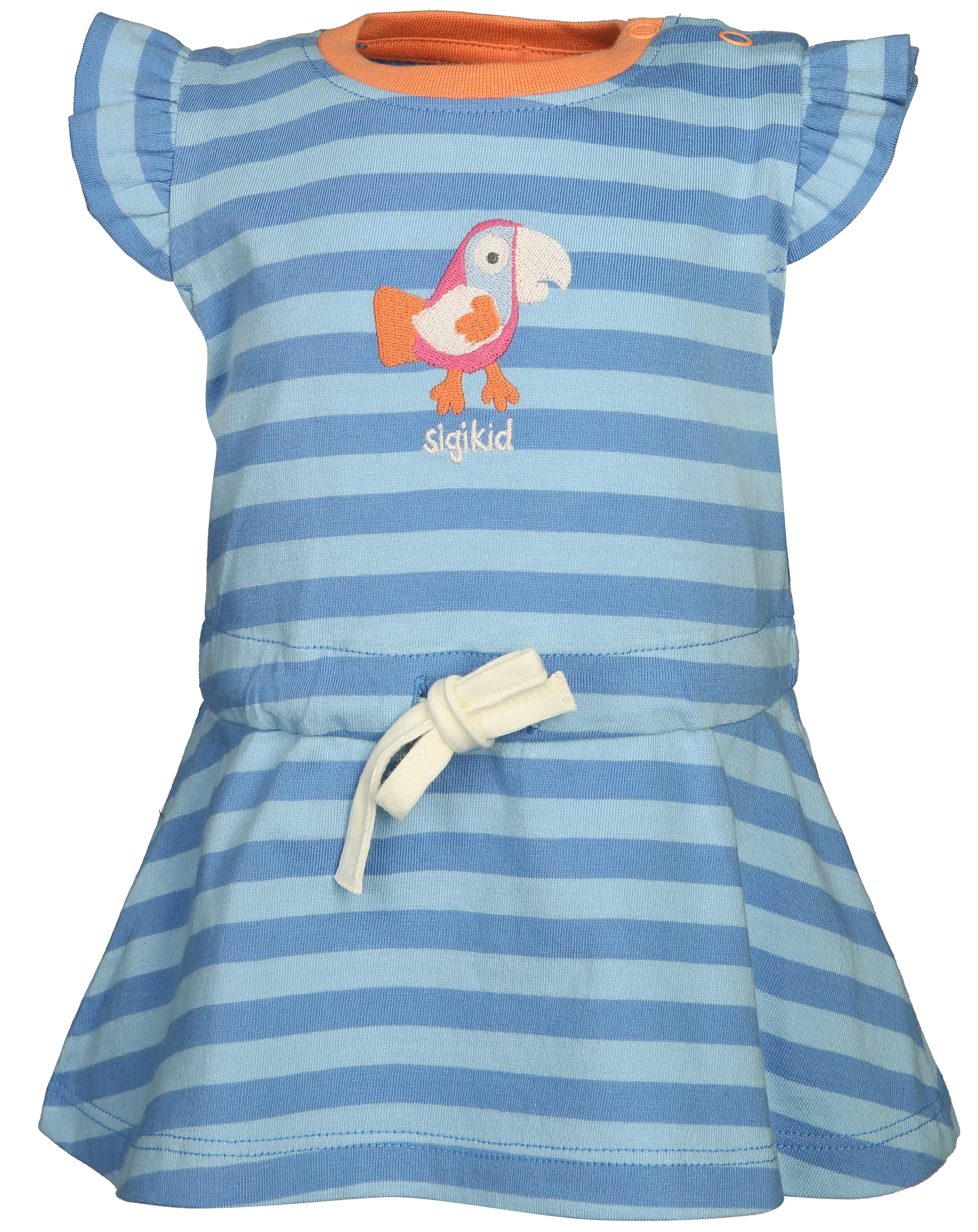 Kleid SUMMER mit Flügelärmel gestreift in blau