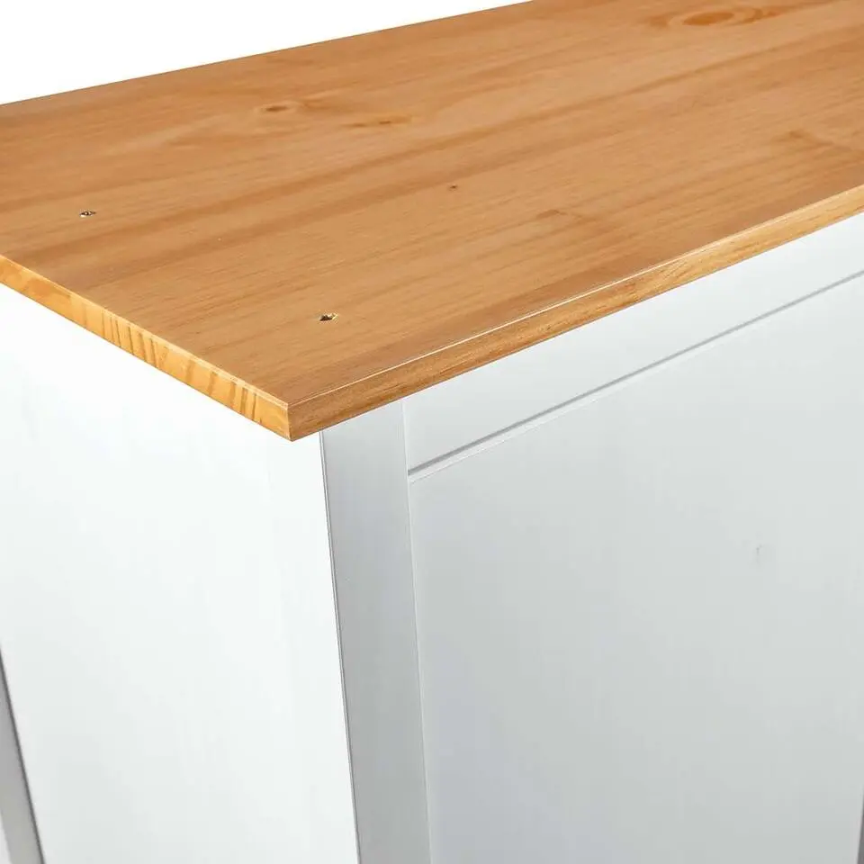 vidaXL - 3-deurs Kledingkast Hill met 2 lades - Grenenhout - Wit - 127x50x170 cm