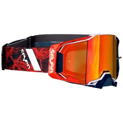 Masque cross 100% ARMEGA Seven Onyx - Ecran Mirror Rouge 2025 - Noir / Rouge