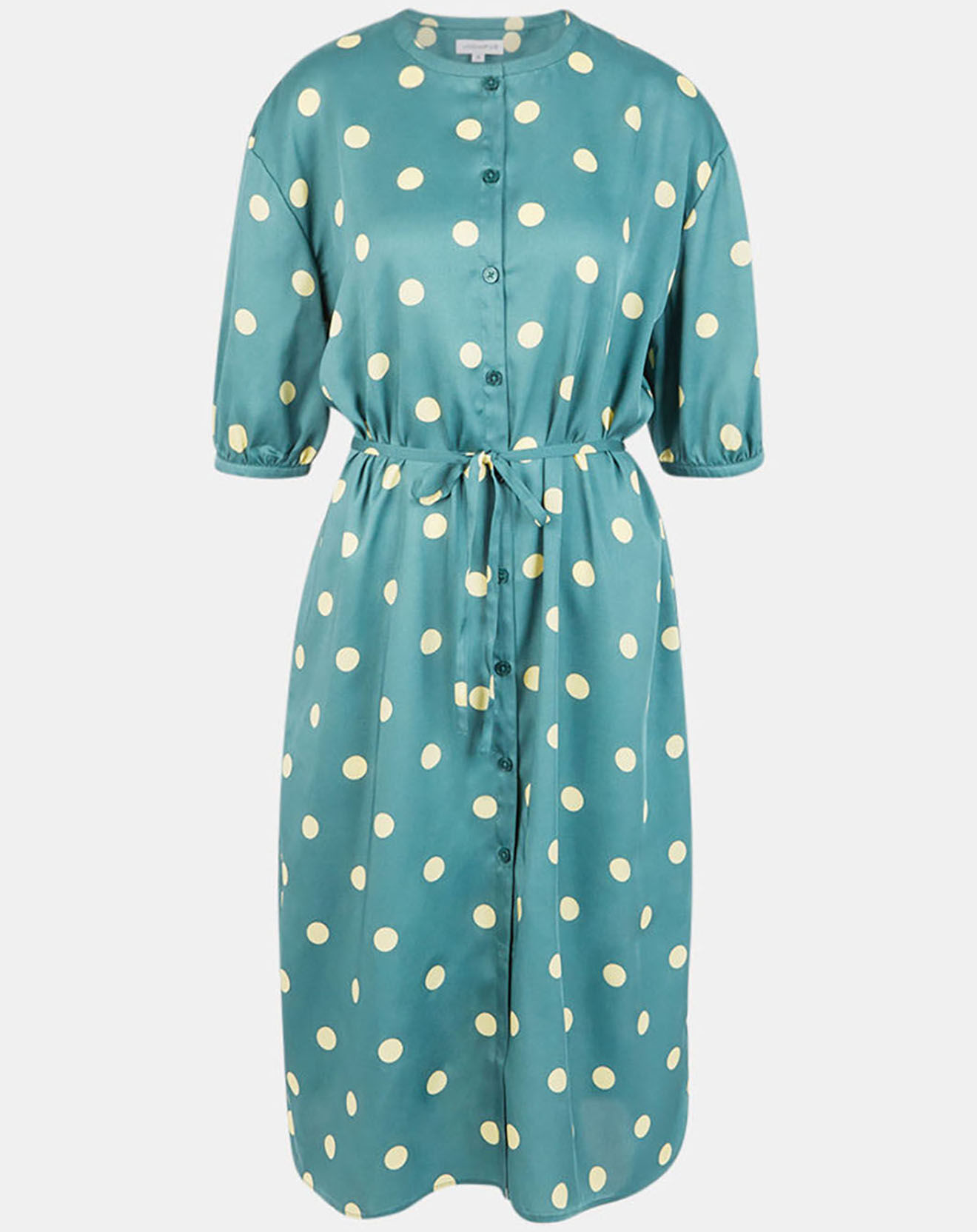 Jodhpur Robe chemise effet satinée Mona à pois verte