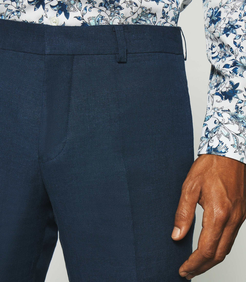Pantalon en lin marine