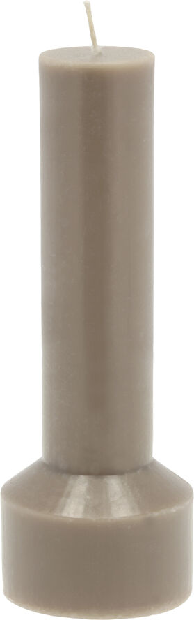 Villa Collection Bloklys Hvils D7 x 20 cm Taupe Paraffin/Stearin Taupe