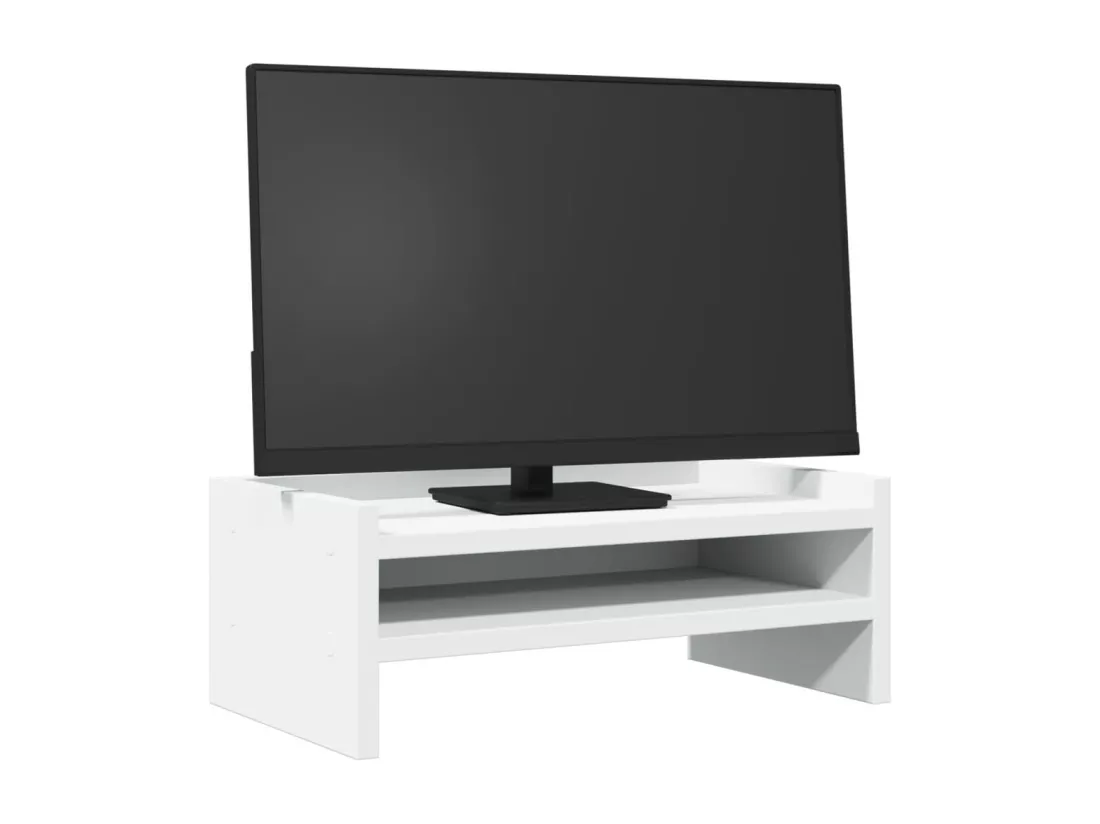 Support de moniteur blanc 42x24x16 cm bois d'ingénierie