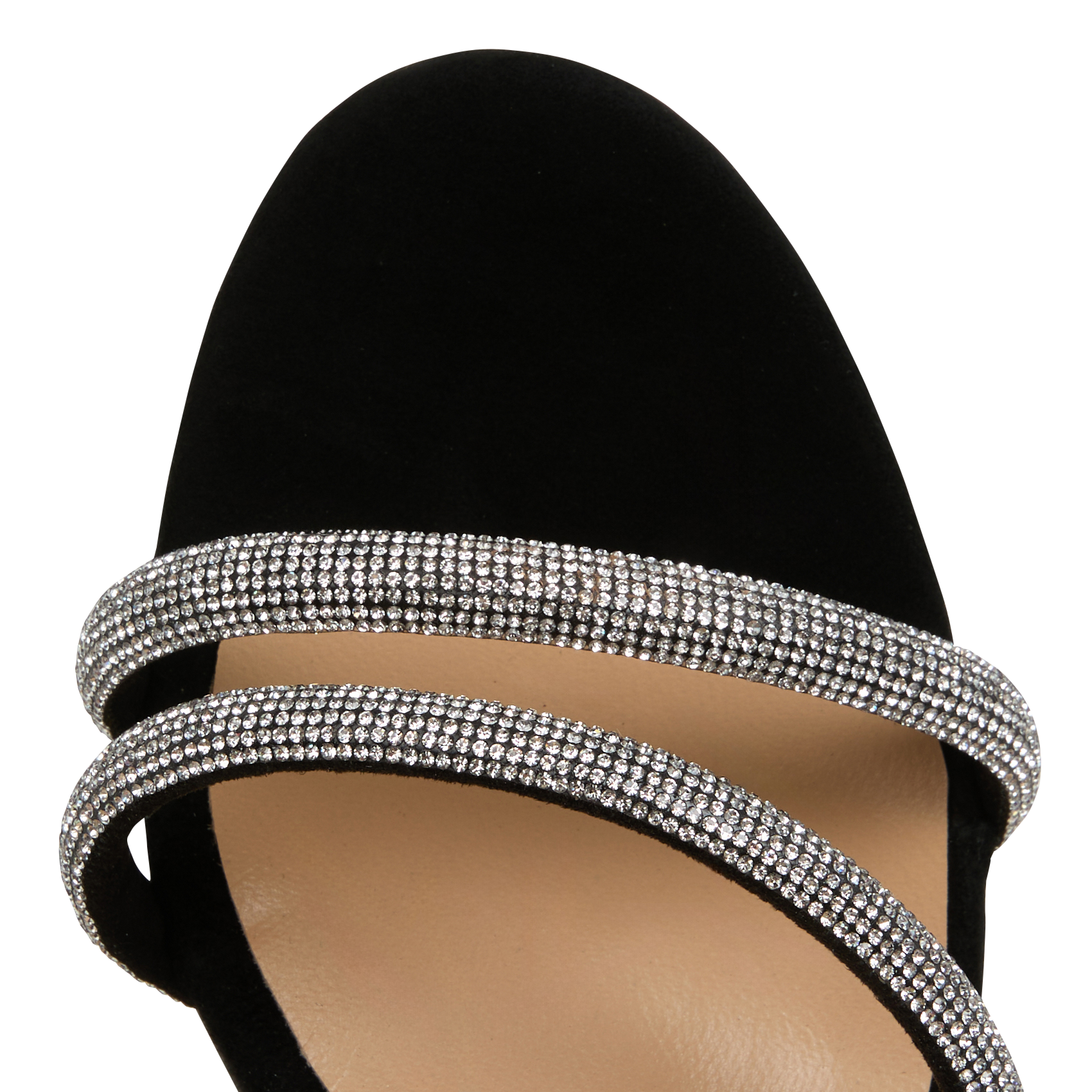 REINE - Sandales à talons en cuir velours | Noir