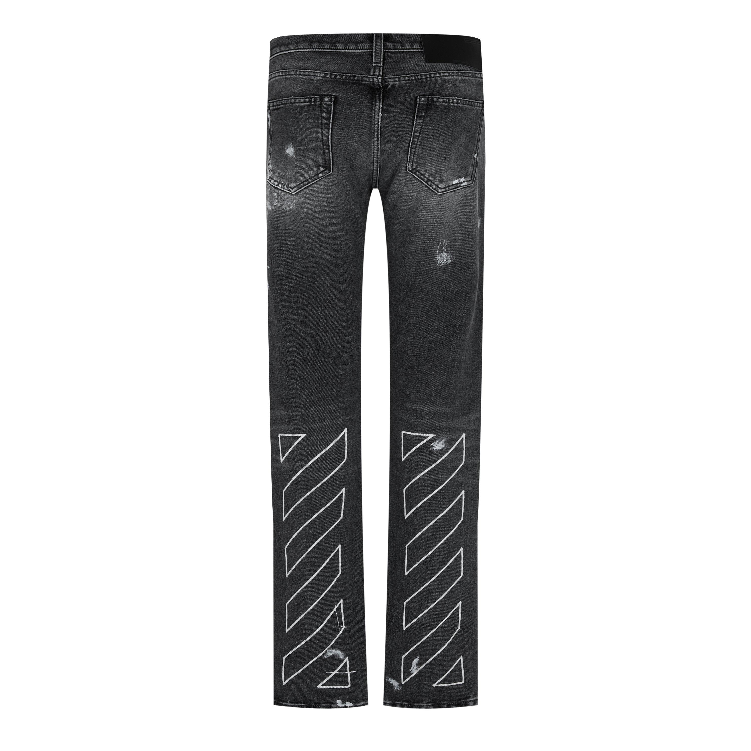 Off White Diagonal Slim Jeans