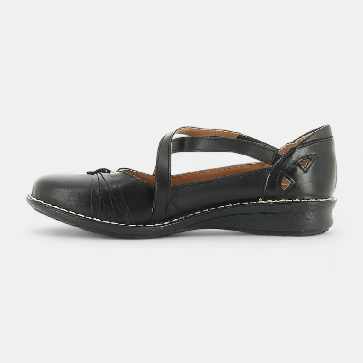 Ballerines Femme en cuir noir