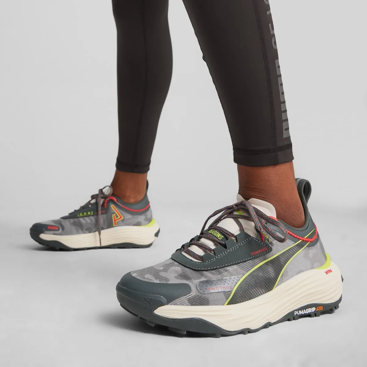 Puma Voyage Nitro 3 Wns Mineral Gray-Active Red-Lime Pow
