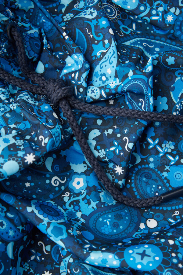 Maiô boxer azul com estampa de cashmere
