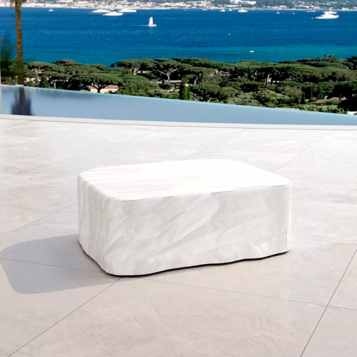 Table basse de jardin rectangulaire en bois teck (120 x 70 cm) Java Naturel