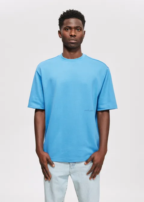 T-shirt met print merk blauw (BLW.L)