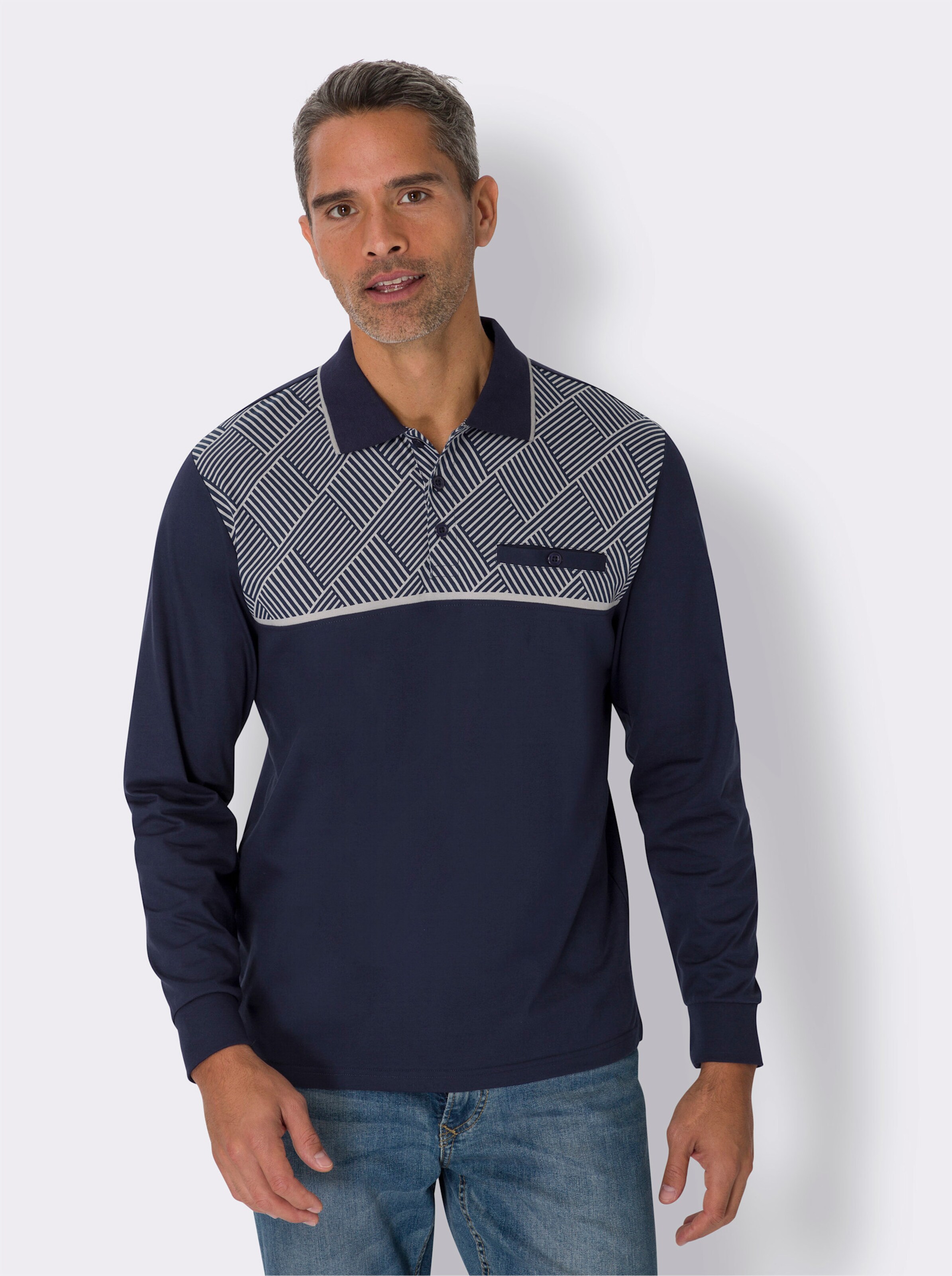 Langarm-Poloshirt