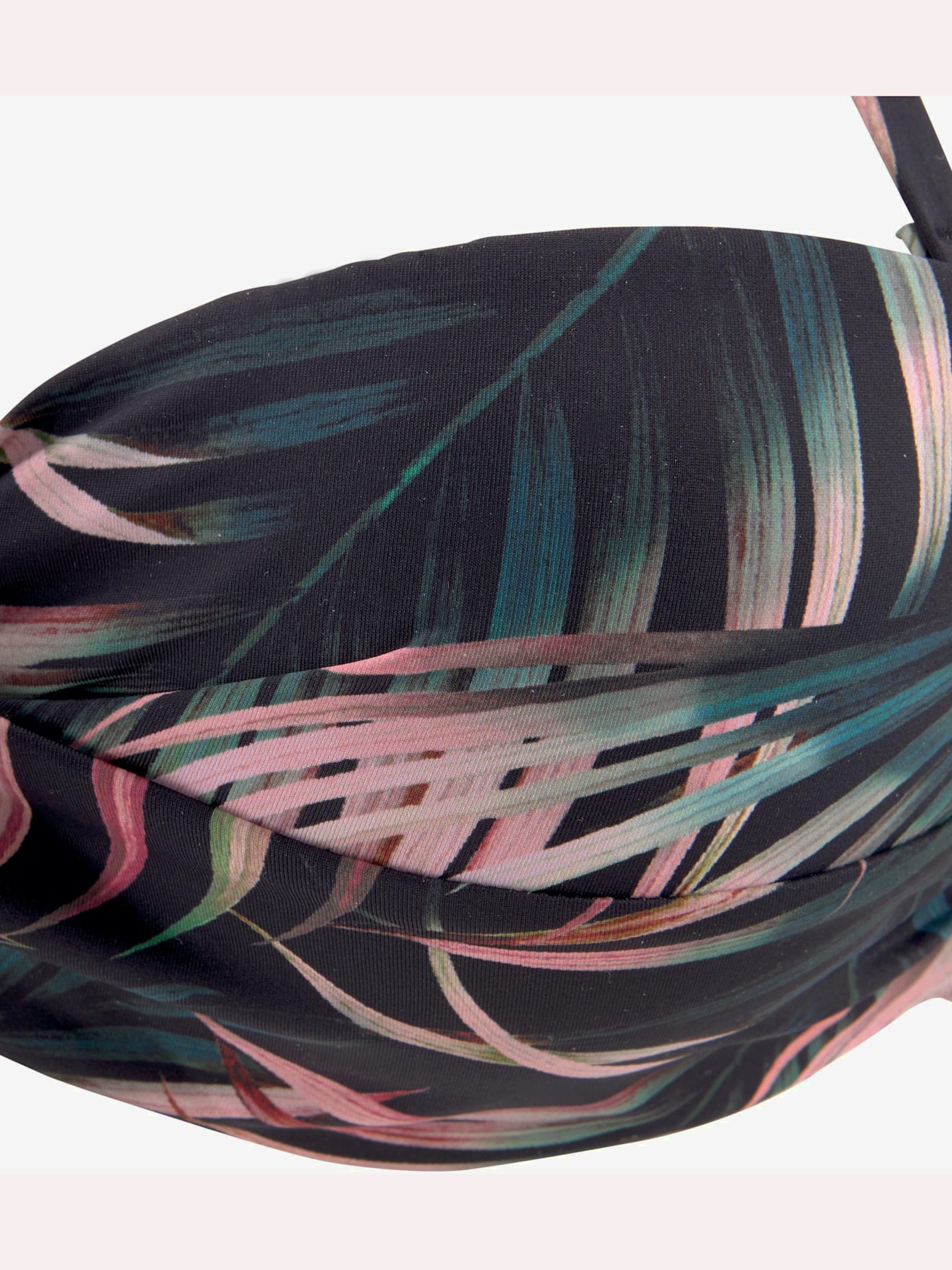 Haut de bikini bandeau à armatures imprimé tropical