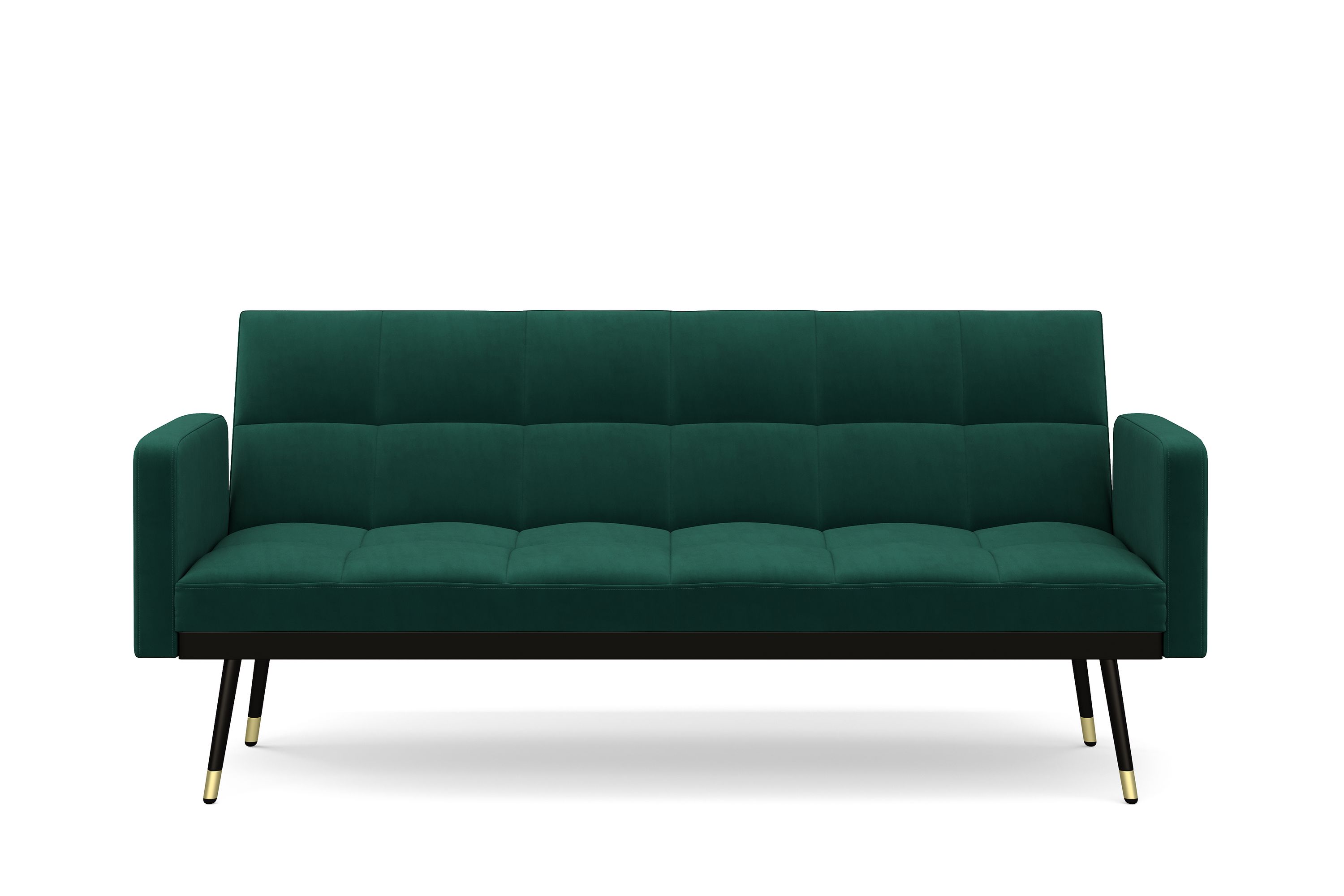 Schlafsofa Samt CALVIN dunkelgrün