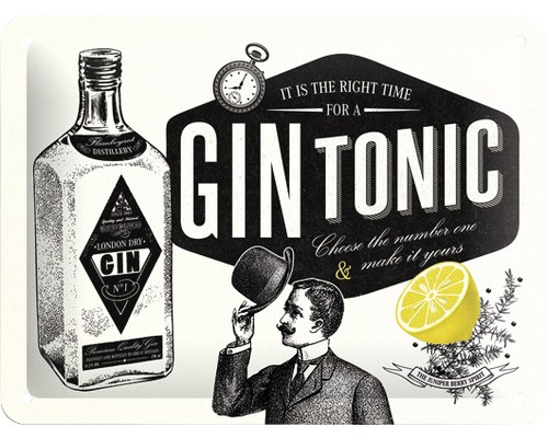 Blikken bord Gin Tonic 20x15 cm