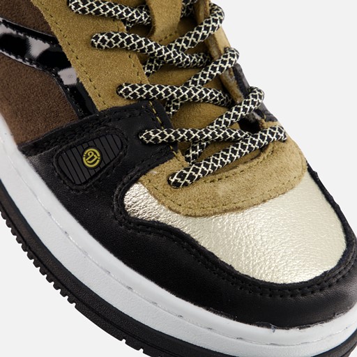 Vingino Maxime Mid Sneakers zwart Leer