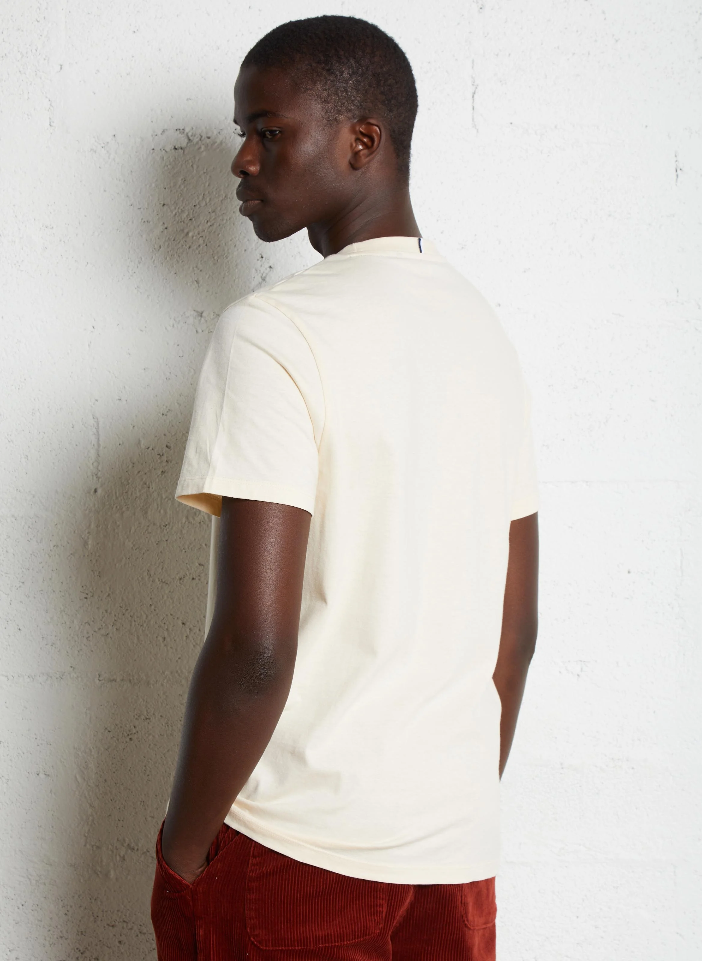 ARCY - Tee-shirt droit col rond en coton | Beige