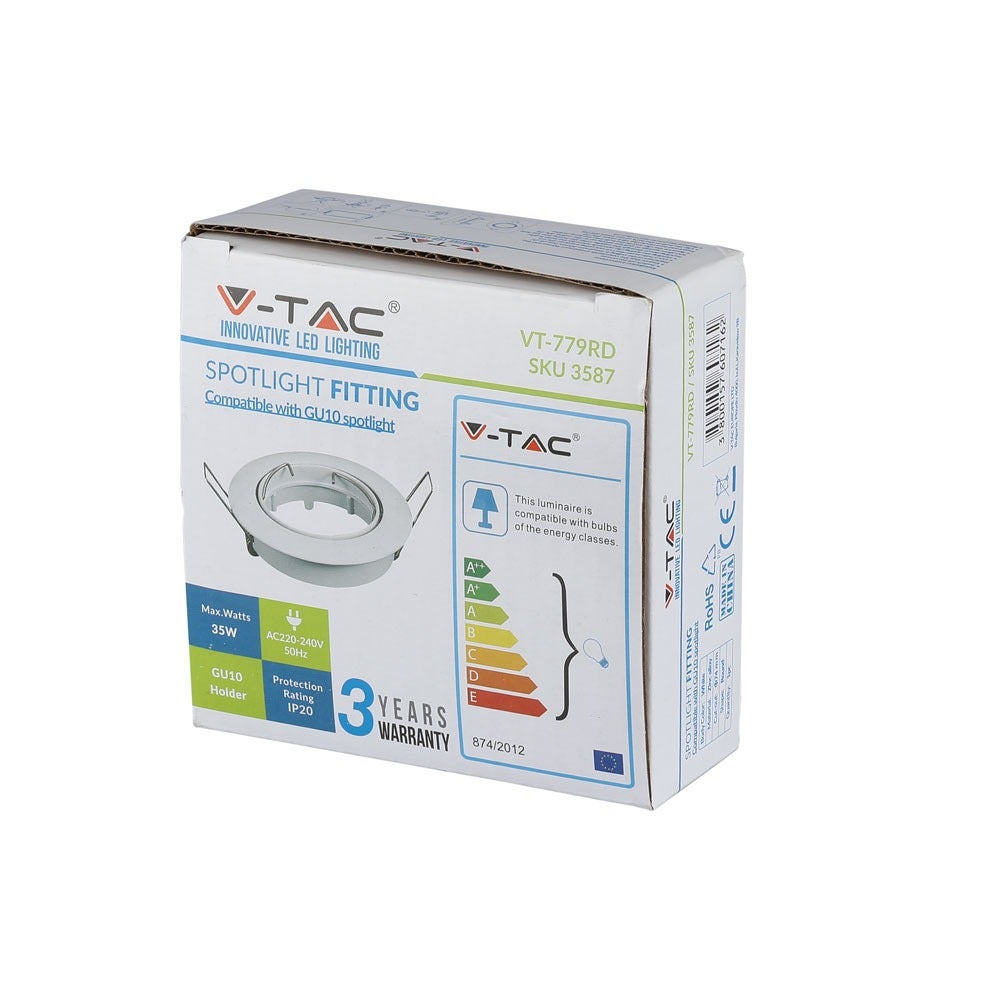 GU10 LED-inbouwspot - wit - IP20 - modelnr.: VT-779-WH-RD