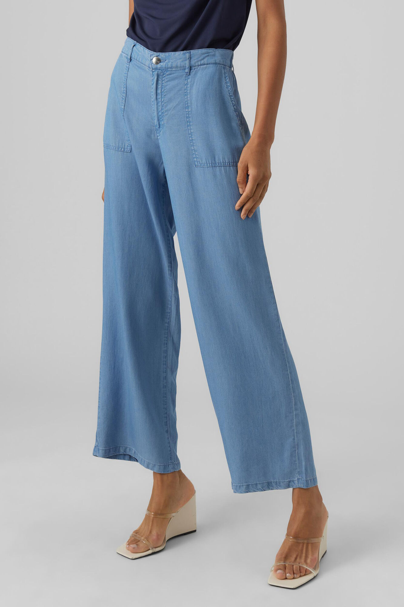 Calça jeans fluida - Azul