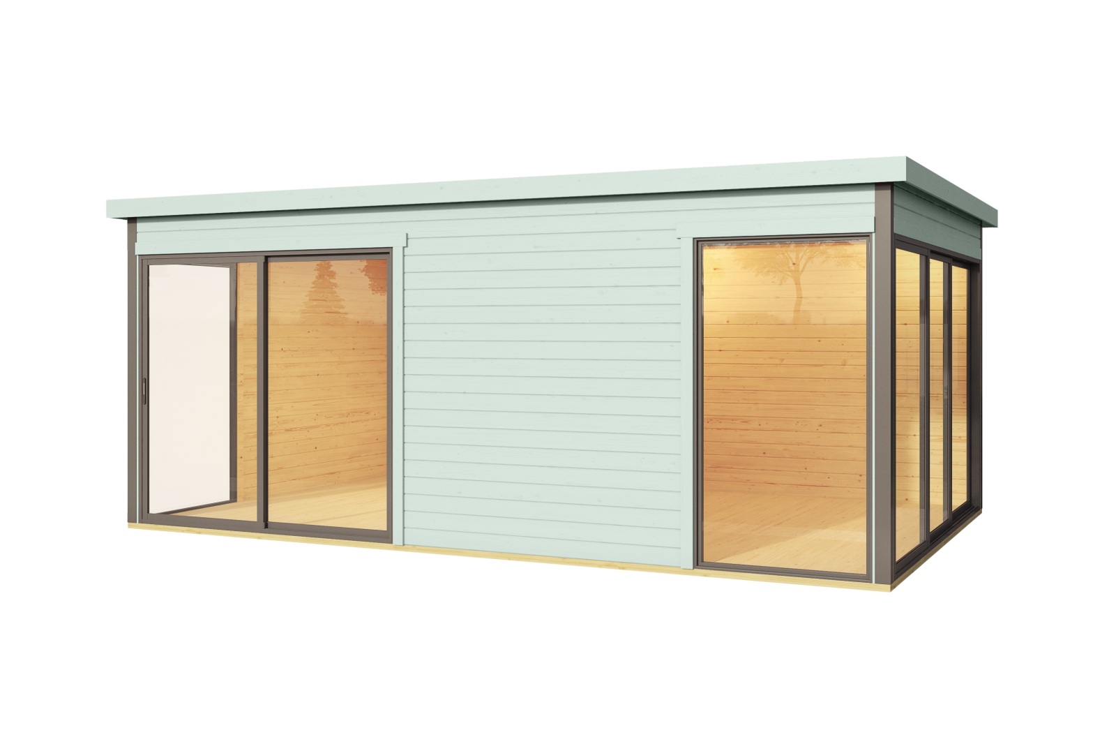 Gartenhaus DOMEO 3 - gletschergrün-anthrazit - 508,8x321,9 cm