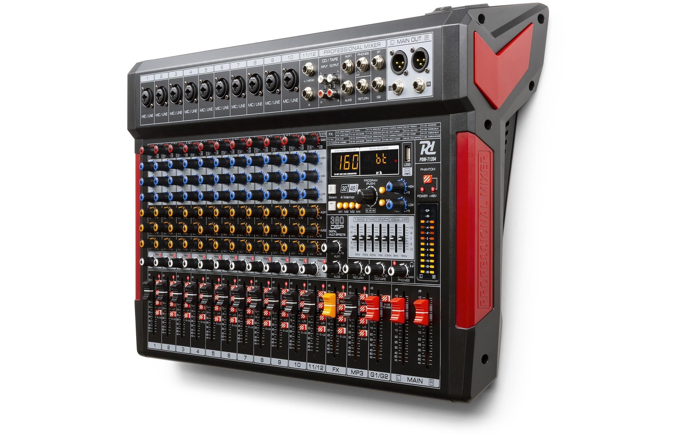 Mischpult PDM-T1204<br>Bühnenmischer mit einem 32-Bit-DSP-Effektprozessor