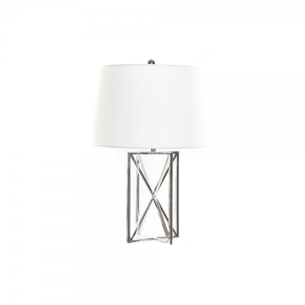 Lampe de bureau blanc argent polyester métal 220 v 50 w