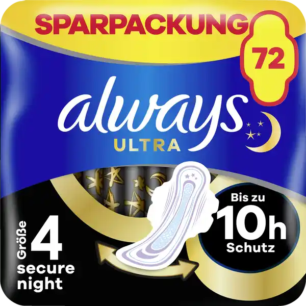 Monatspaket ULTRA Damenbinden Secure Night mit Flügeln