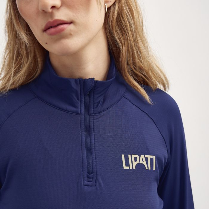 Lipati Dame Trøjer Moderate Half Zip Long Sleeve Blå