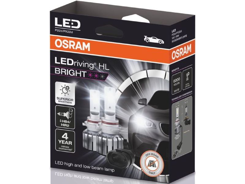 OSRAM LEDriving Off-Road LED Retrofit Bright HB4/HIR2/12V/1 Leistungsstärkste LED-Offroad-Nachrüstlampe