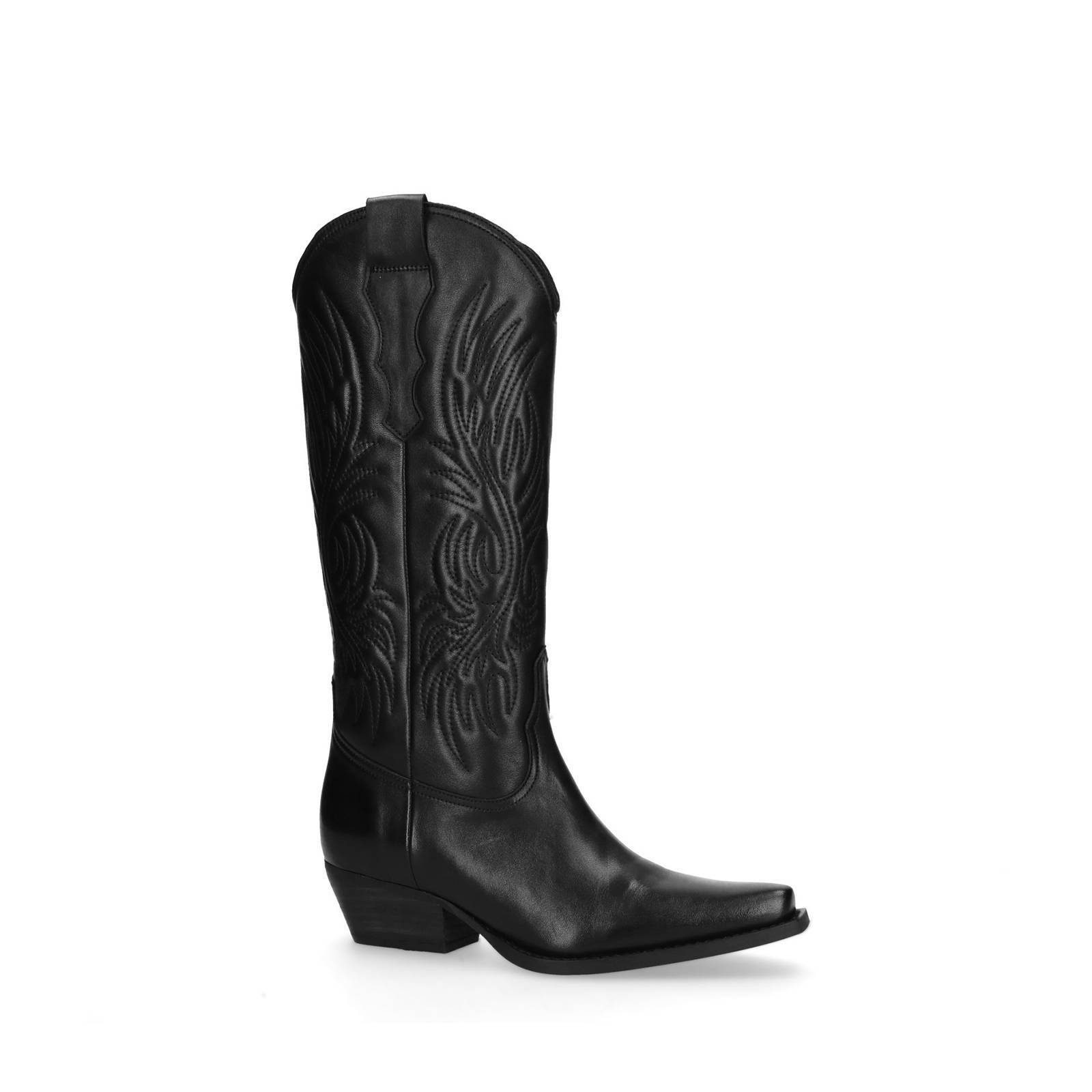 Sacha leren cowboylaarzen zwart