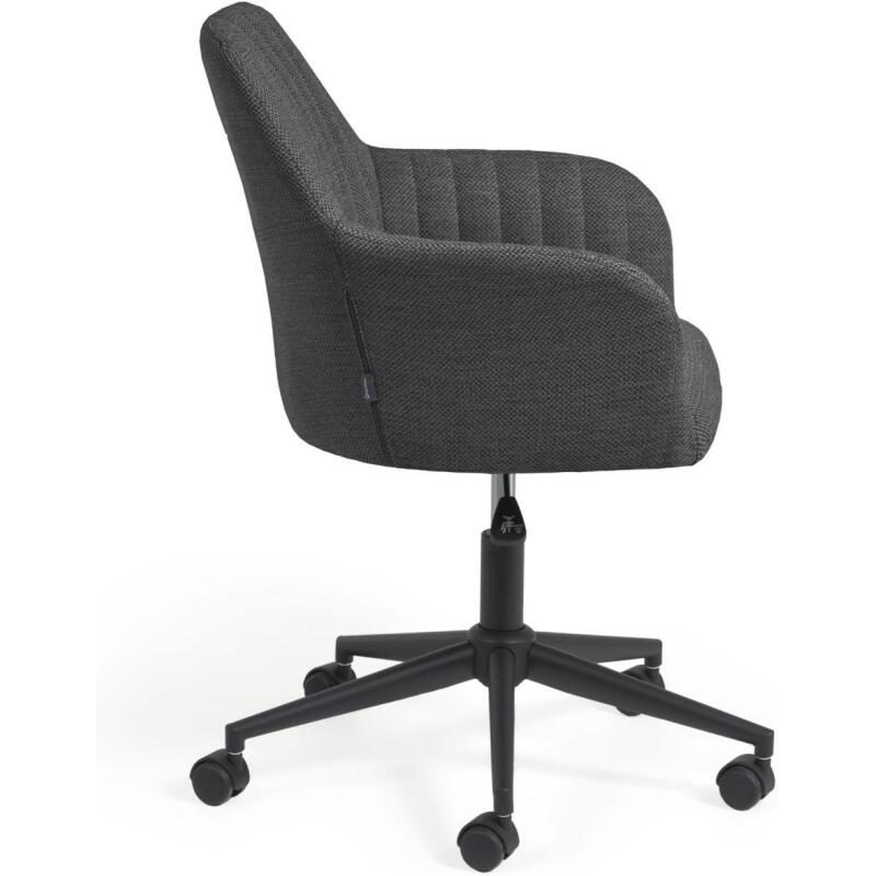 Chaise de bureau Madina tissu - avec accoudoirs - Mécanisme Haut/Bas - Pieds noirs