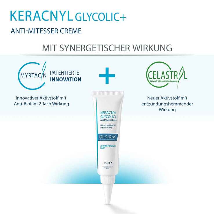 Ducray Keracnyl Glycolic + Creme, 30 ml