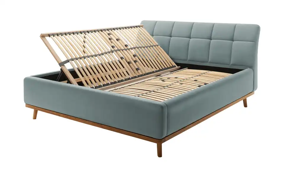 Polsterbettgestell Blau 160 cm