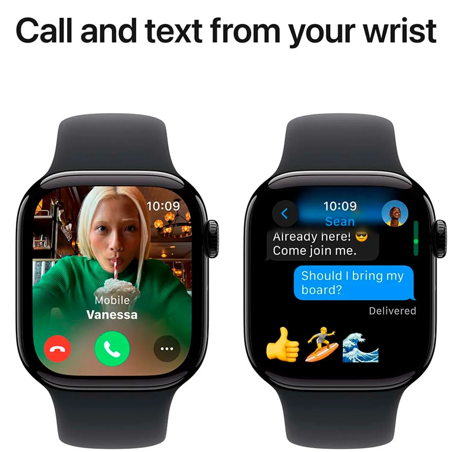Apple Watch Series 10 GPS 42mm Jet Black Aluminium Sport Band M/L MWWF3