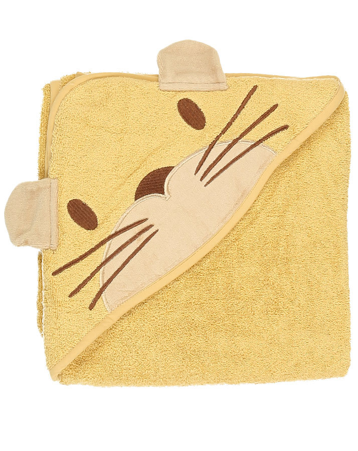 Kapuzenbadetuch CATFACE (83x83) in rattan