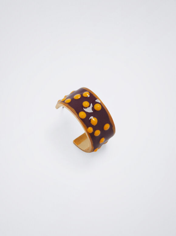 Brincos de argola com esmalte - Multicor