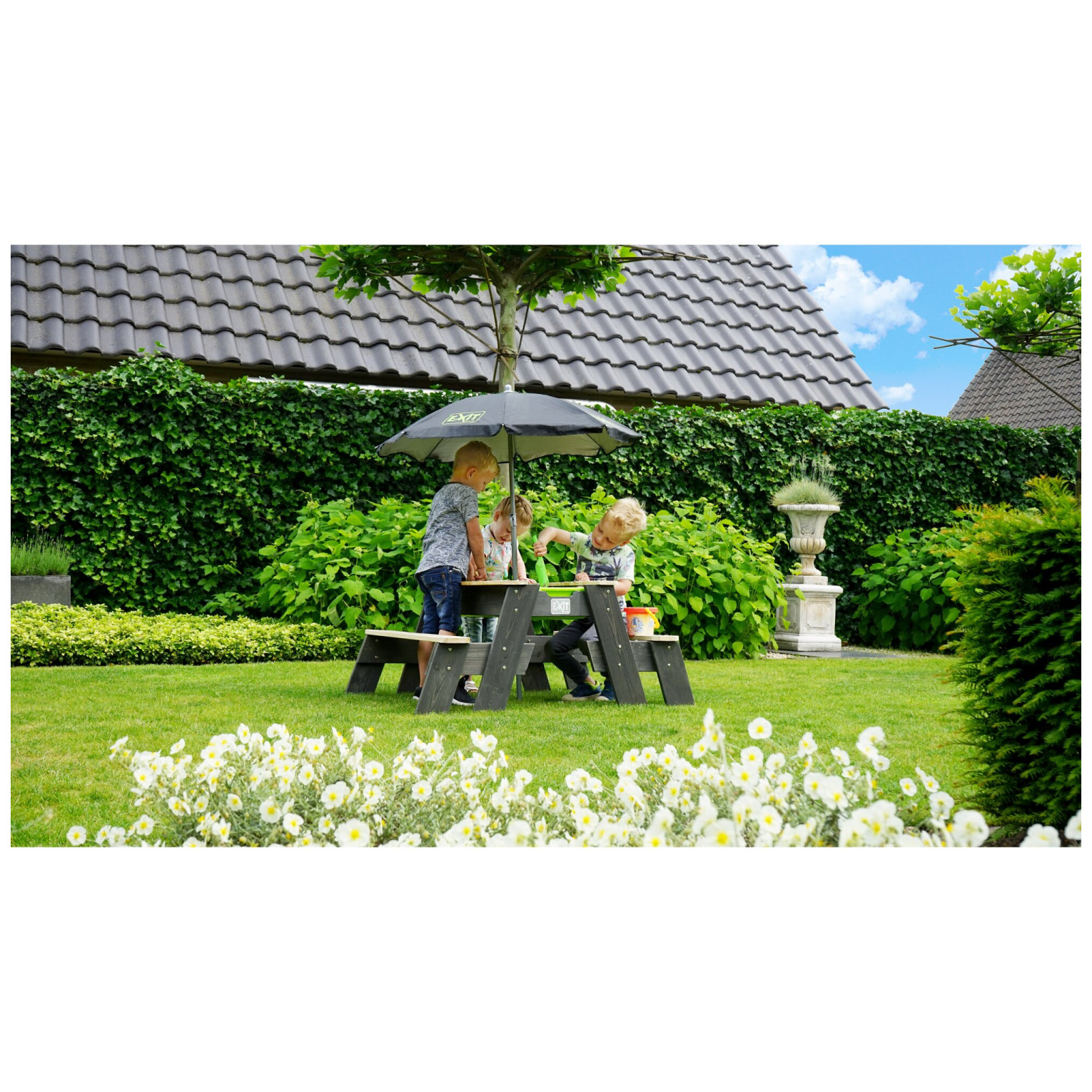 EXIT Aksent zand-, water- en picknicktafel (2 bankjes) met p