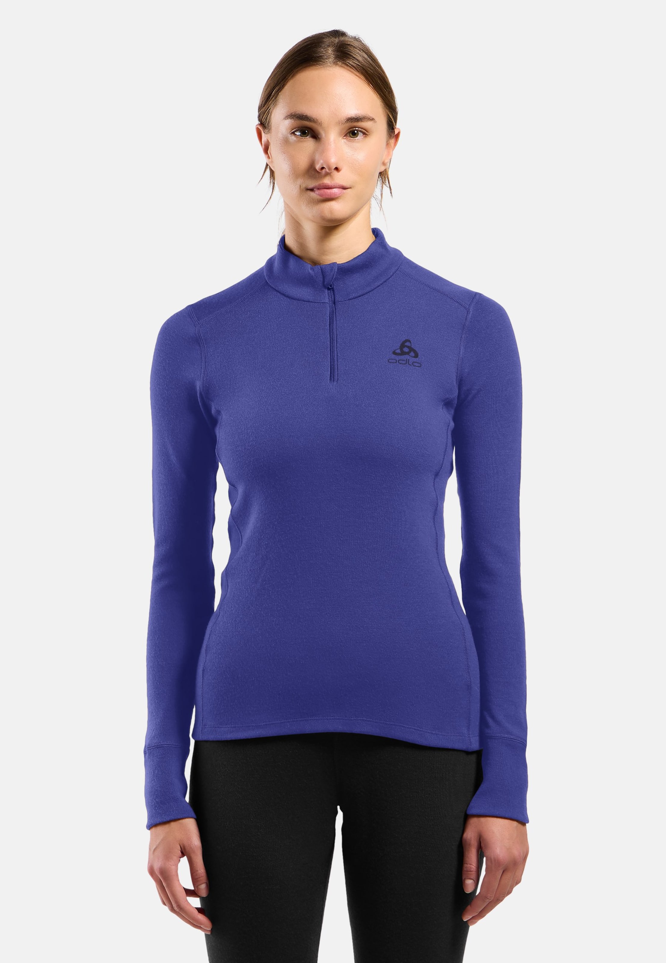 Natural Merino 260 Base Layer Half Zip in Skipper Blue