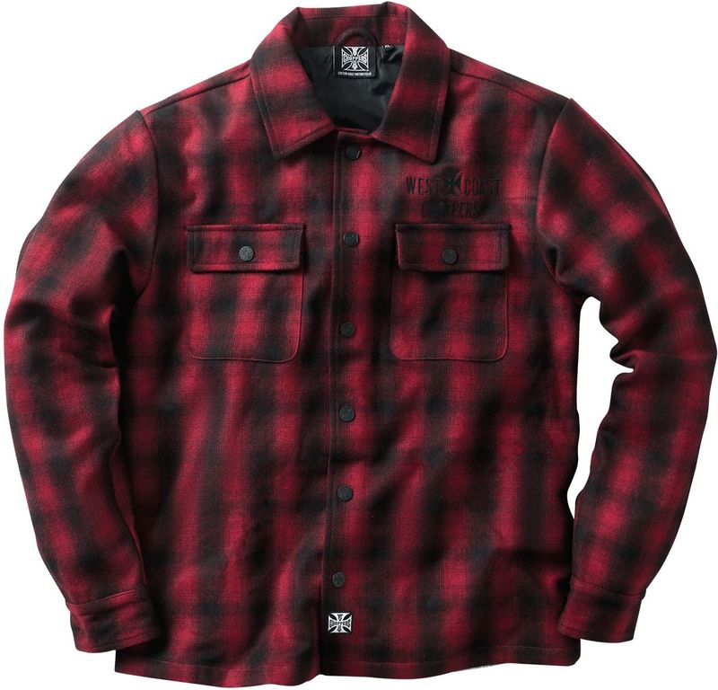 West Coast Choppers - Wool Lined Plaid - Jas - Rood-Zwart