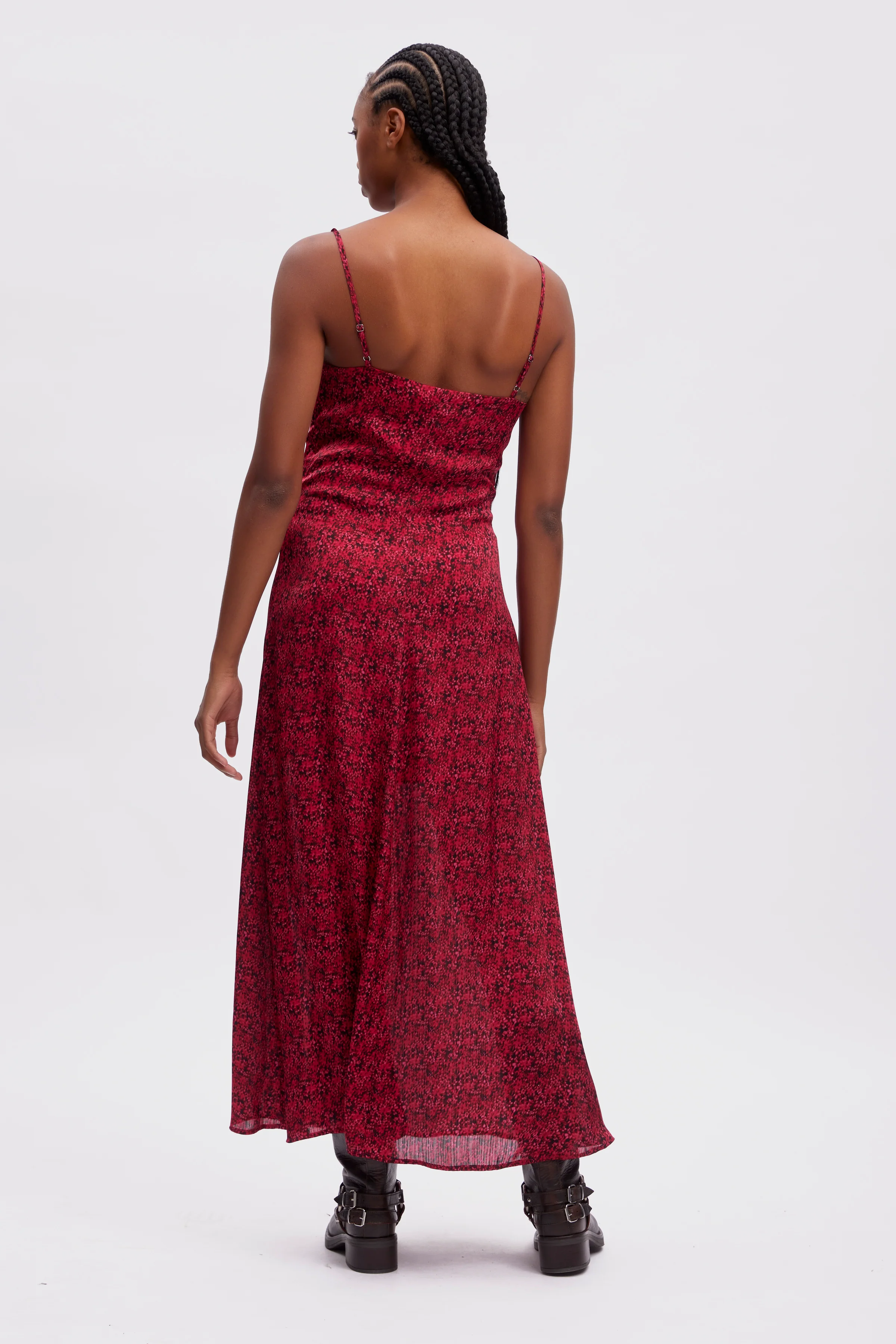 GESTUZ  DeepaGZ slip kjole -Pink Ditsy Flower