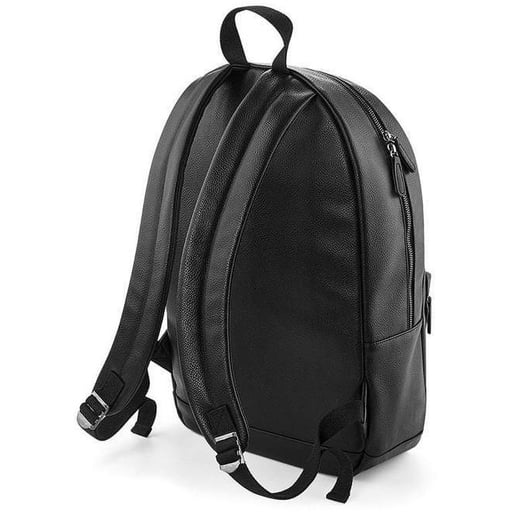 Mochila Bagbase com aparência de couro sintético (preta)
