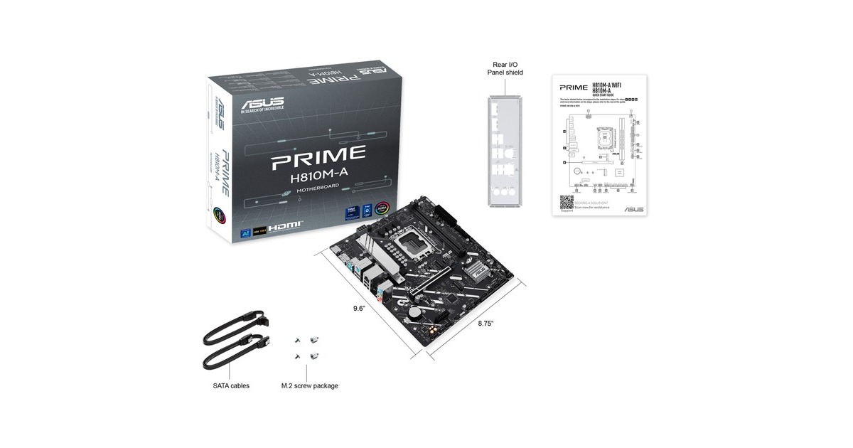 ASUSPRIME H810M-A-CSM socket 1851 moederbord  (RAID, Gb-LAN, Sound, µATX)