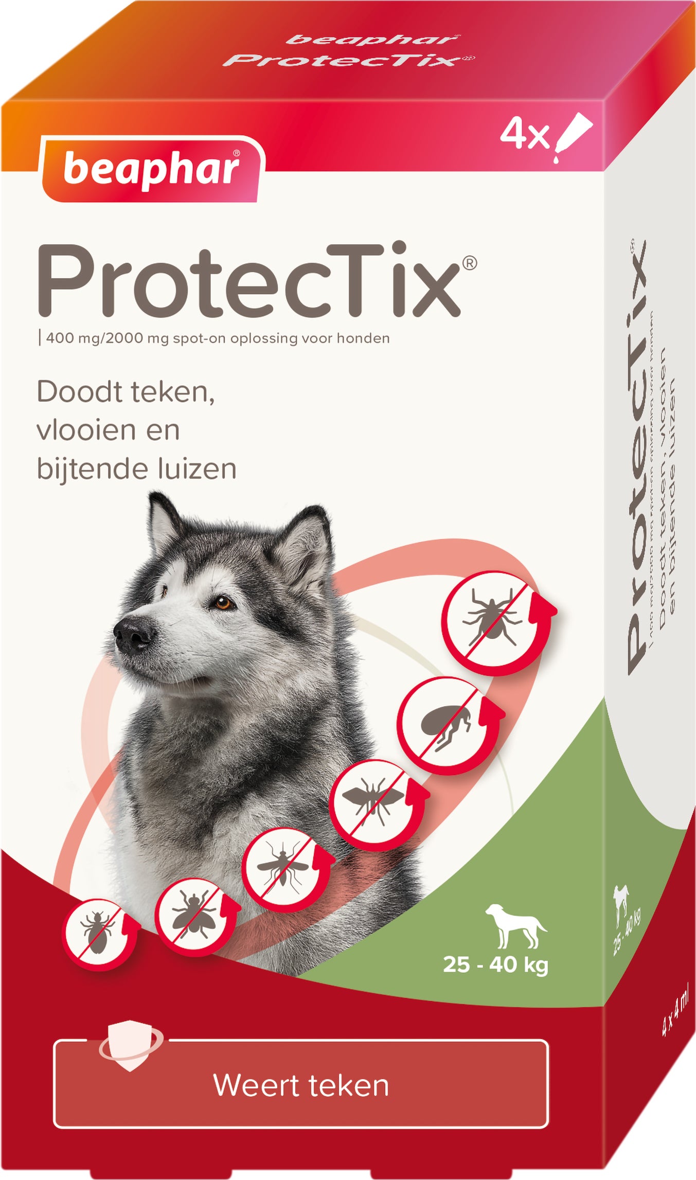 Beaphar vlooiendruppels ProtecTixhond 25-40 kg 4 stuks