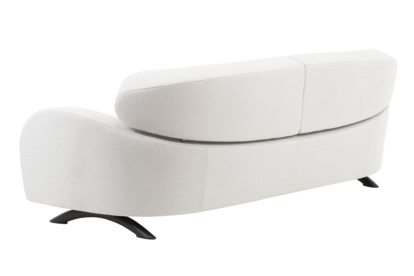 Stream sofa 3-seter i tekstil Uno kit med ben i sort.