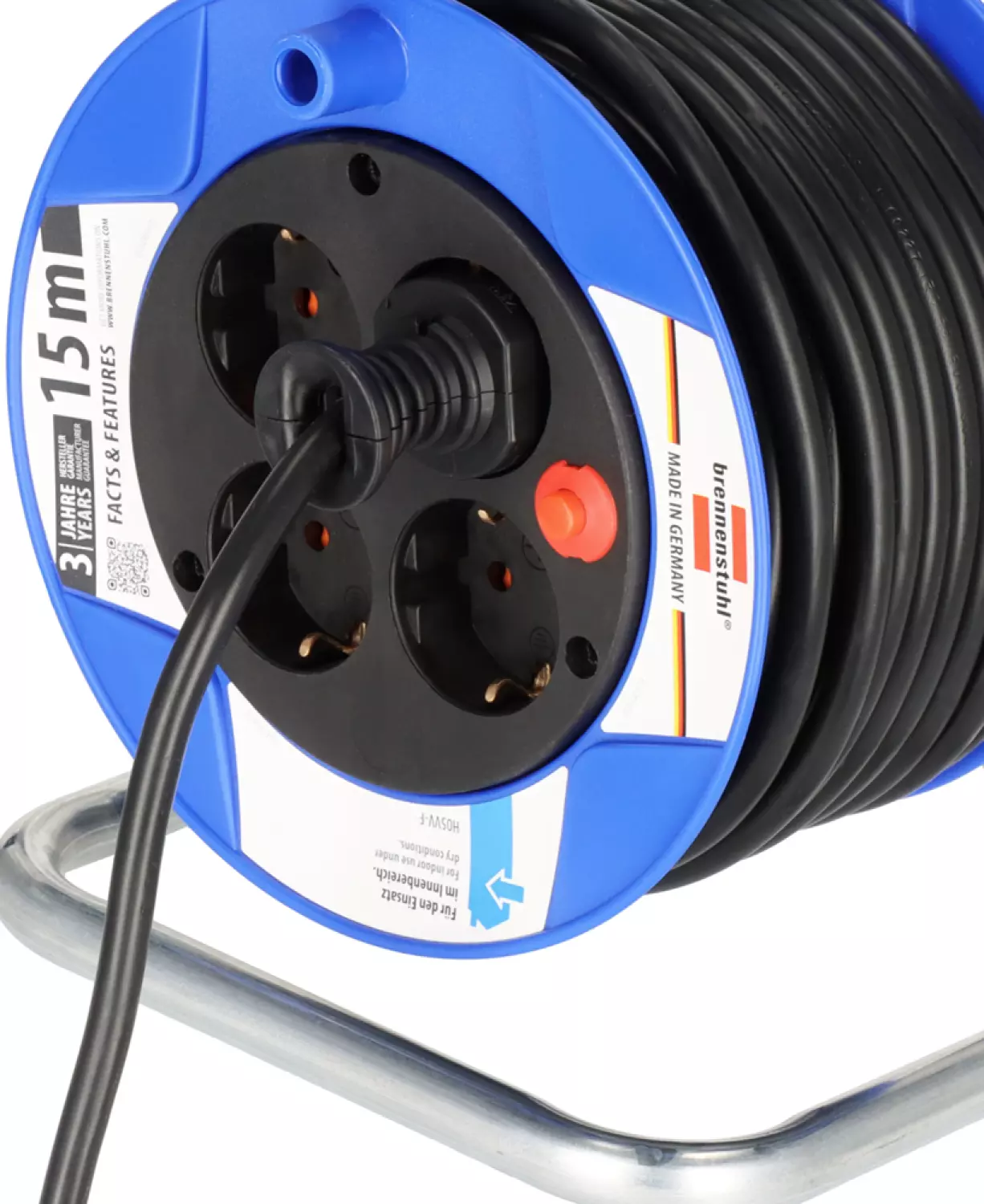 Brennenstuhl 1079180004 Kompakt kabelhaspel - H05VV-F 3G1,5 - 15m