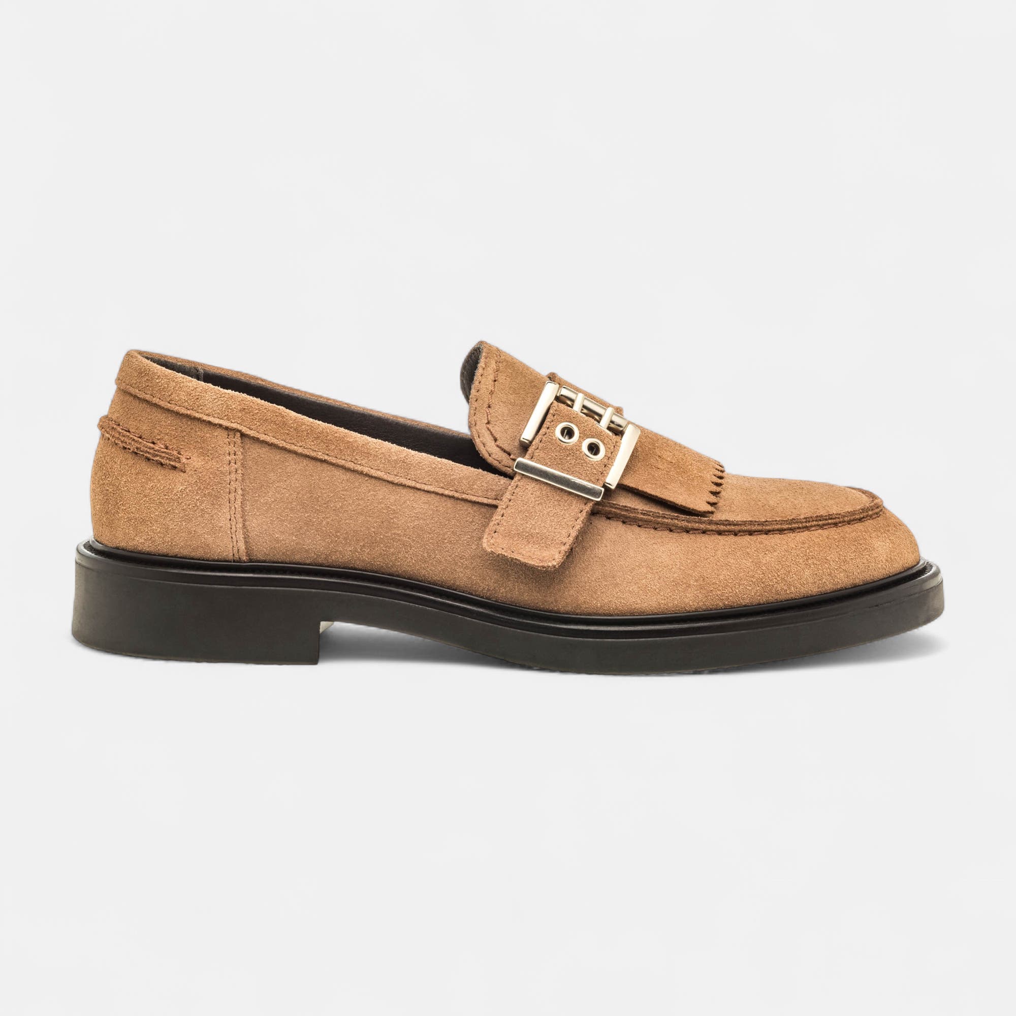 Mocassins Femme en cuir taupe